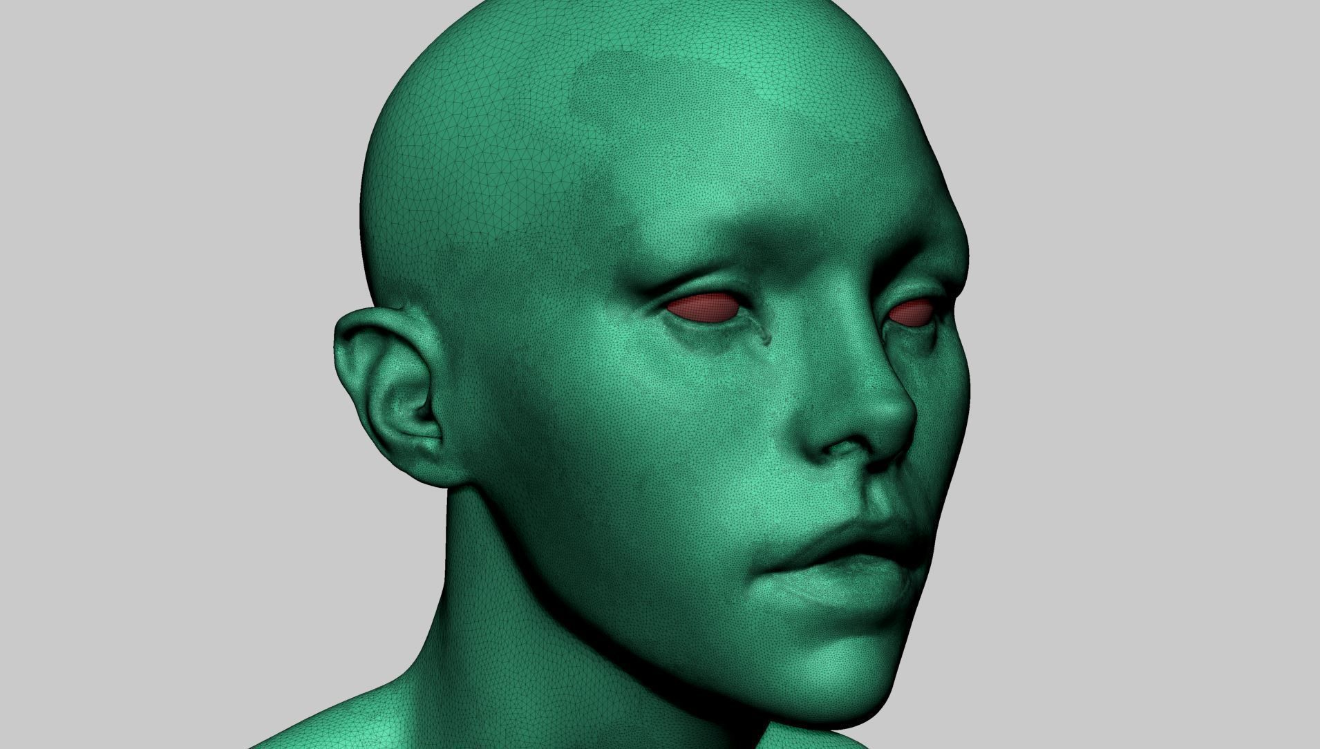 Stylized Female Head v4 3D model_7