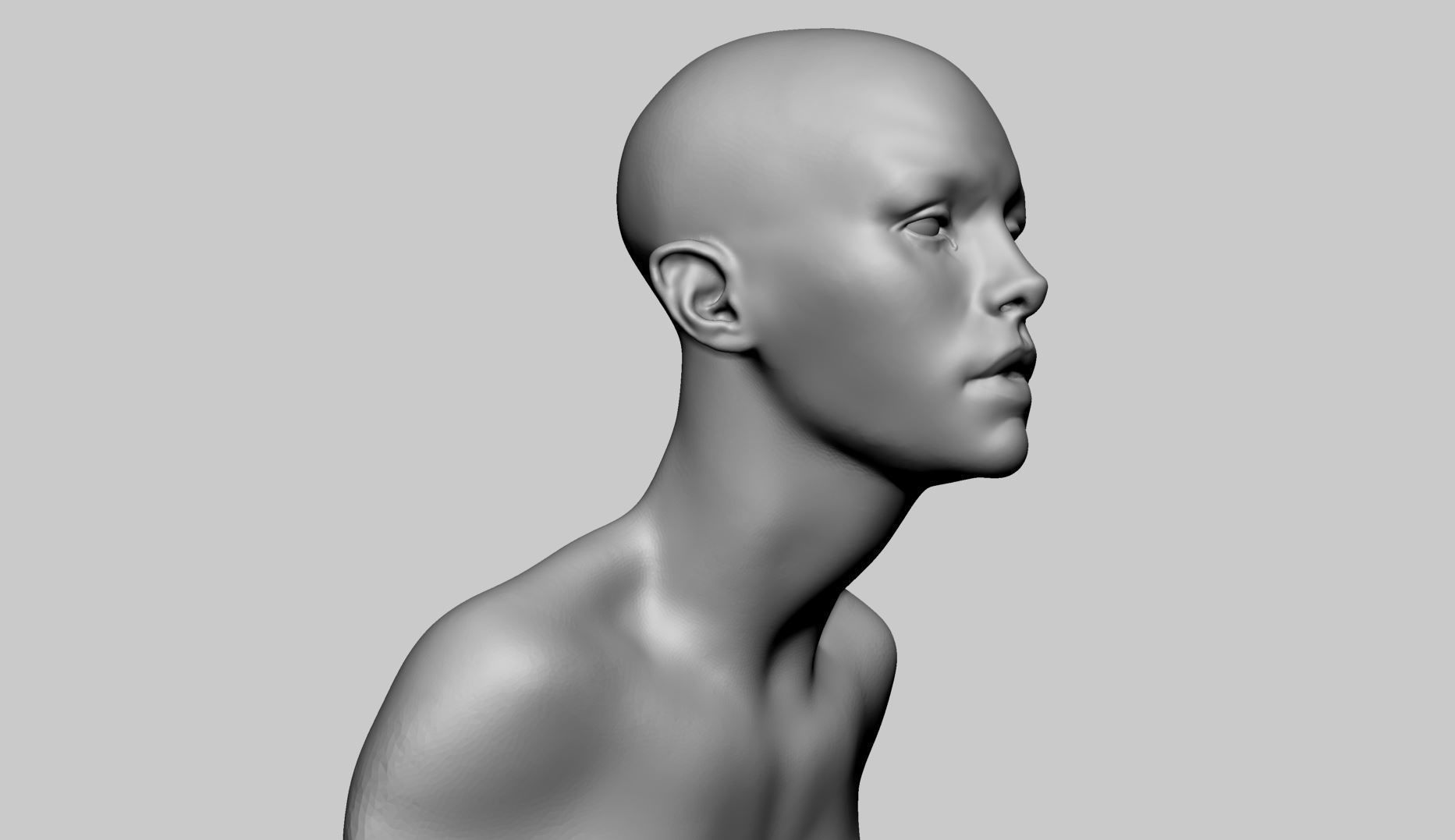 Stylized Female Head v4 3D model_1
