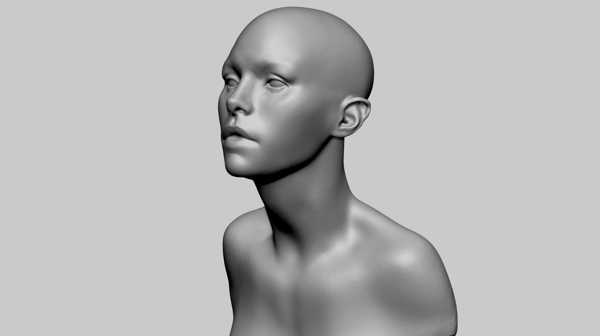 Stylized Female Head v4 3D model_5