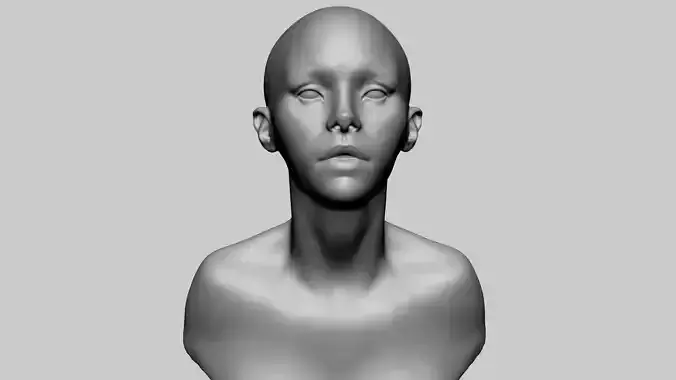 Stylized Female Head v4 3D model Stylized Female Head v4 3D model