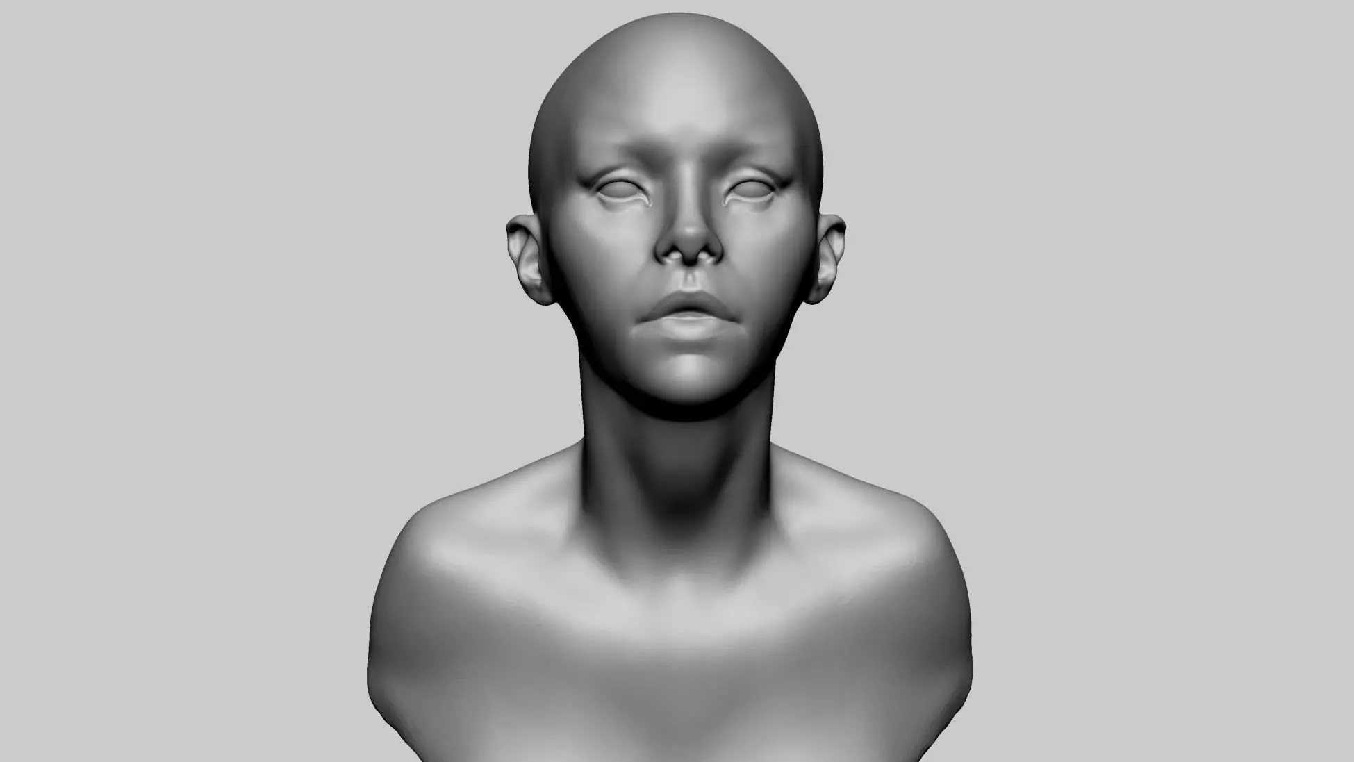 Stylized Female Head v4 3D model_0