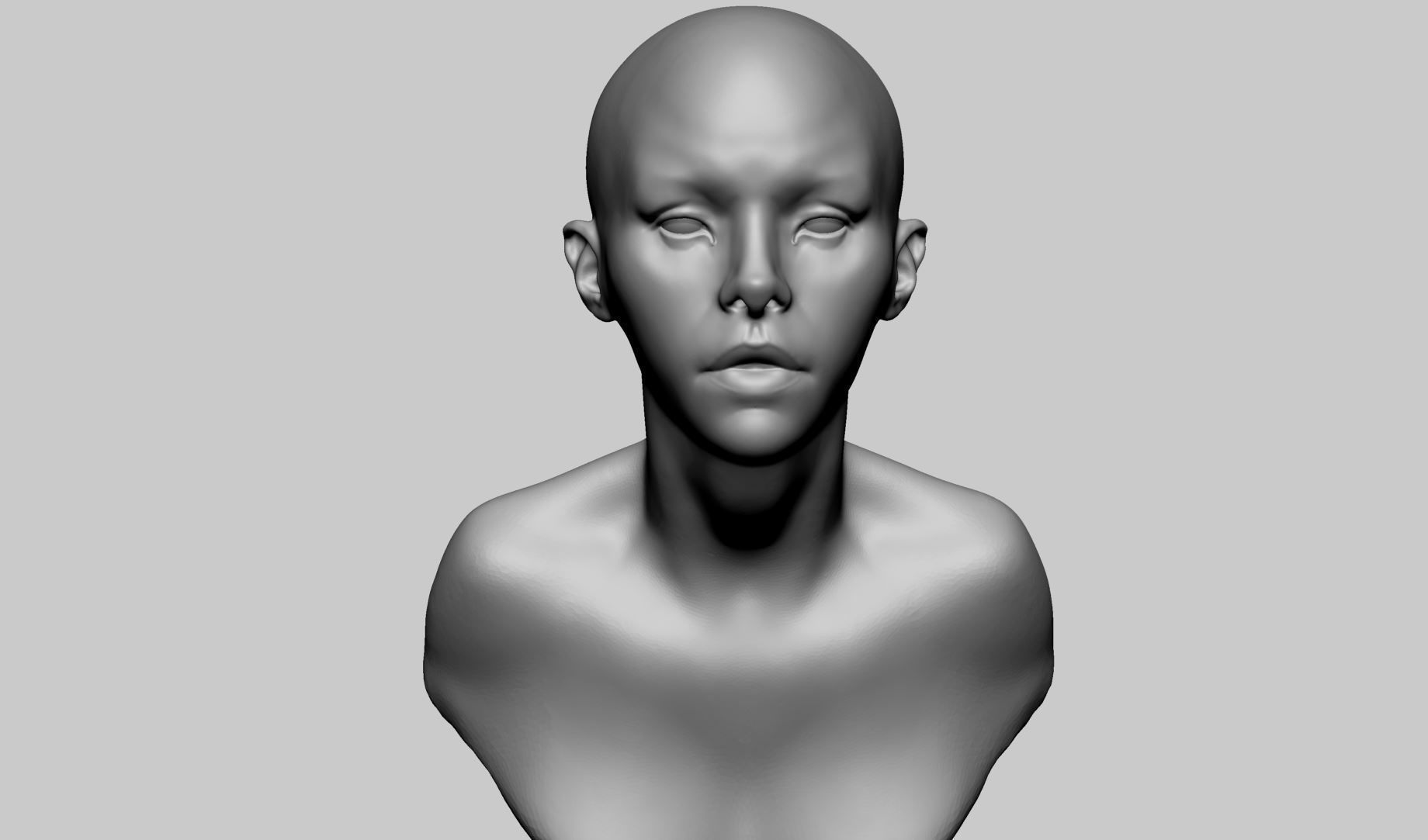 Stylized Female Head v4 3D model_6