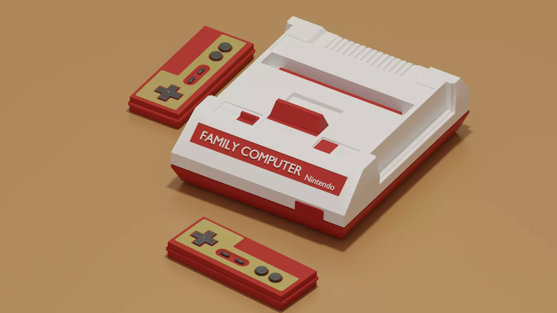 Nintendo Family Computer Famicom Low-poly 3D model