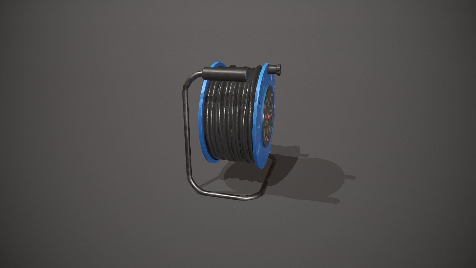 Black and Blue Extension Cable Low-poly 3D model_1