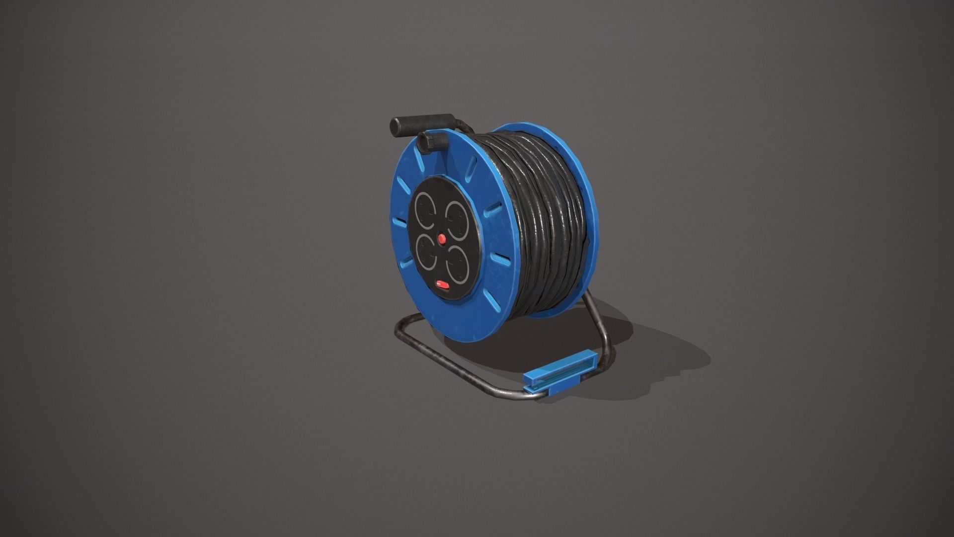 Black and Blue Extension Cable Low-poly 3D model_8