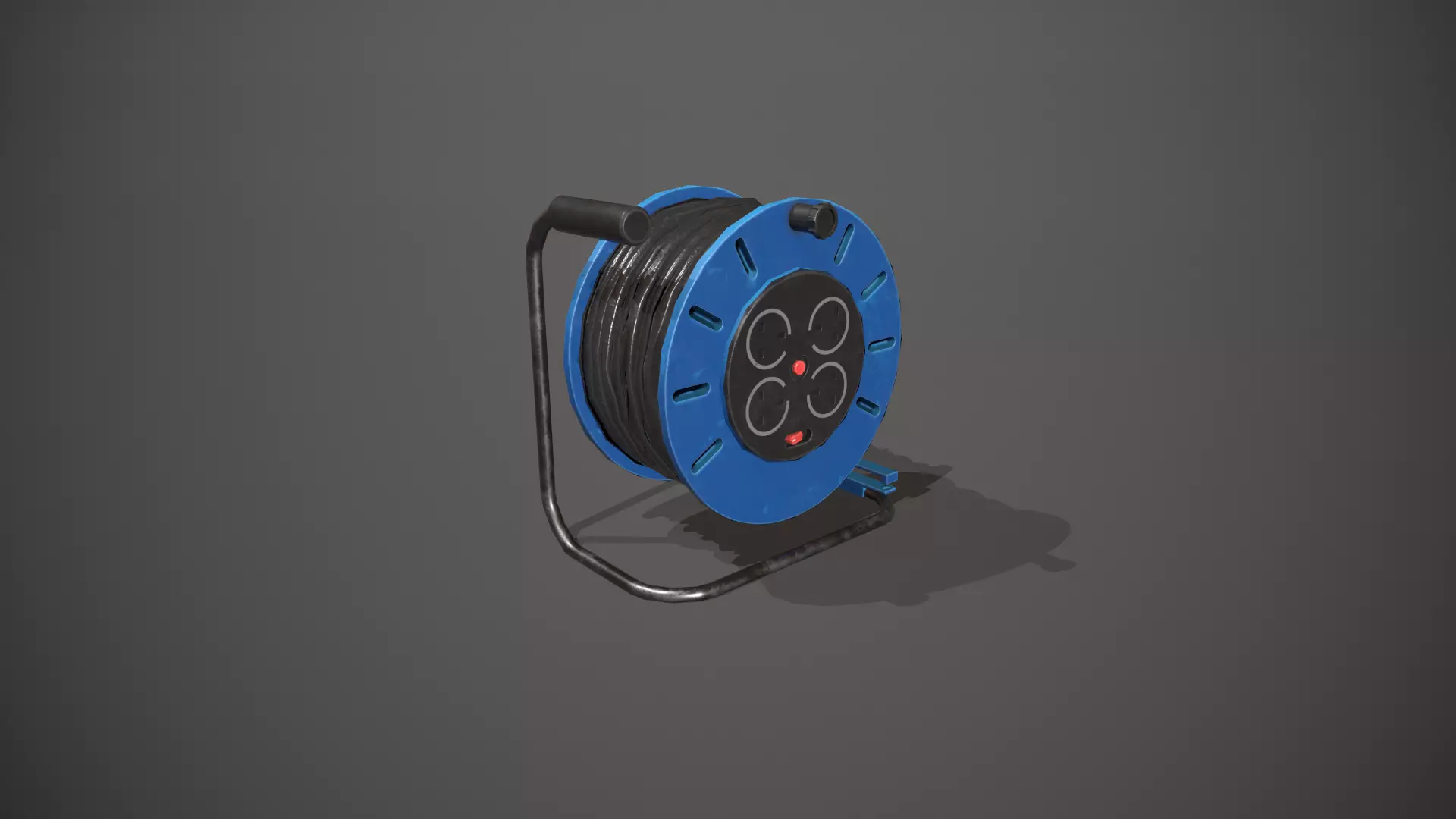 Black and Blue Extension Cable Low-poly 3D model_0