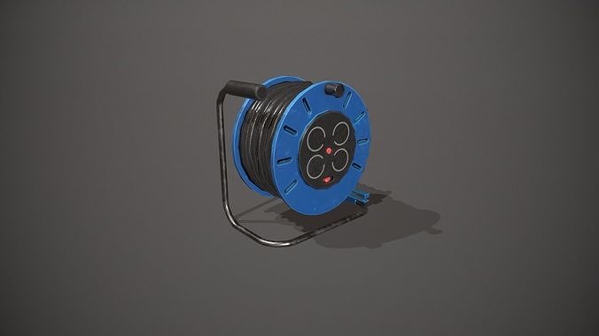 Black and Blue Extension Cable Low-poly 3D model