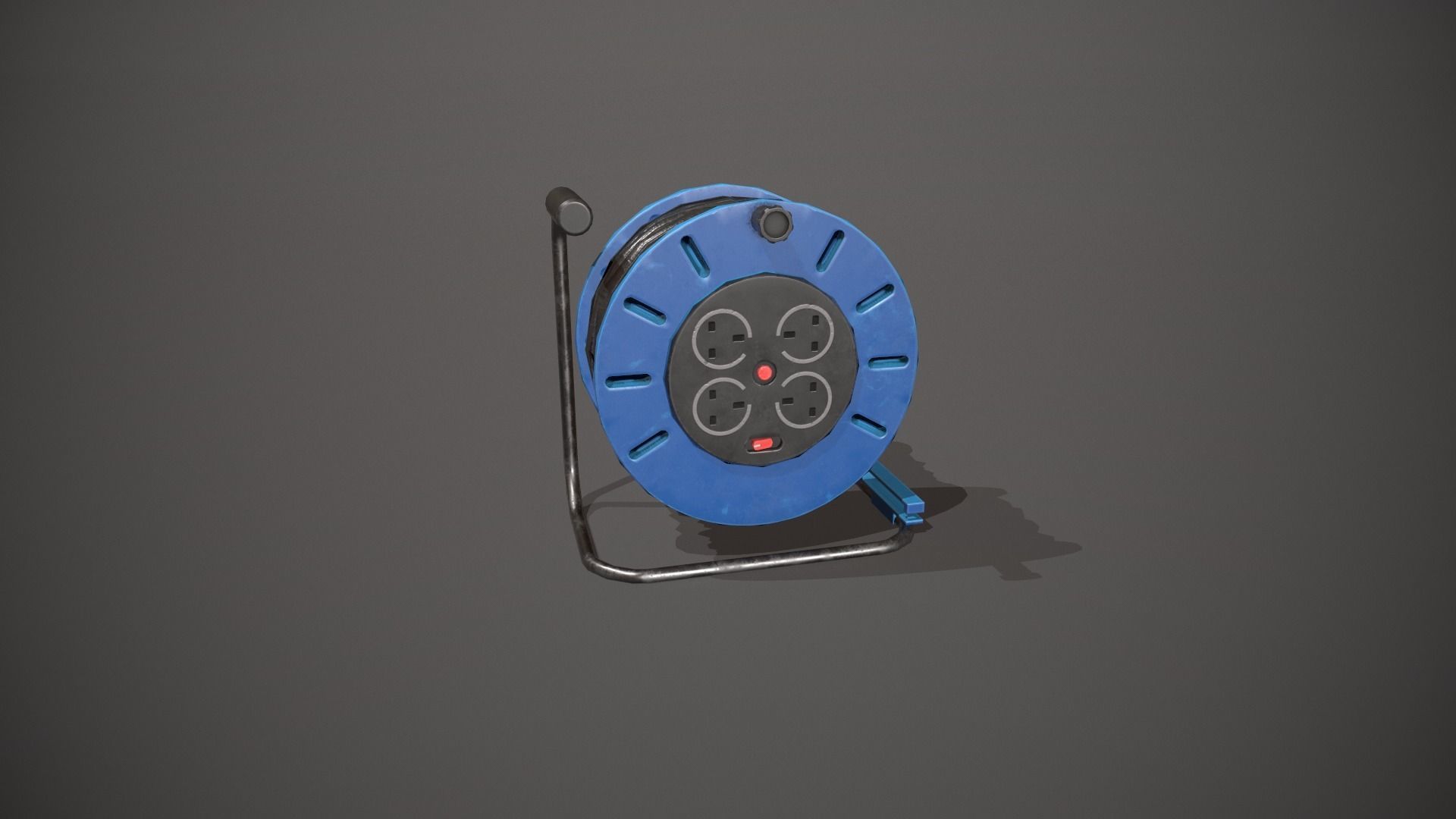 Black and Blue Extension Cable Low-poly 3D model_10