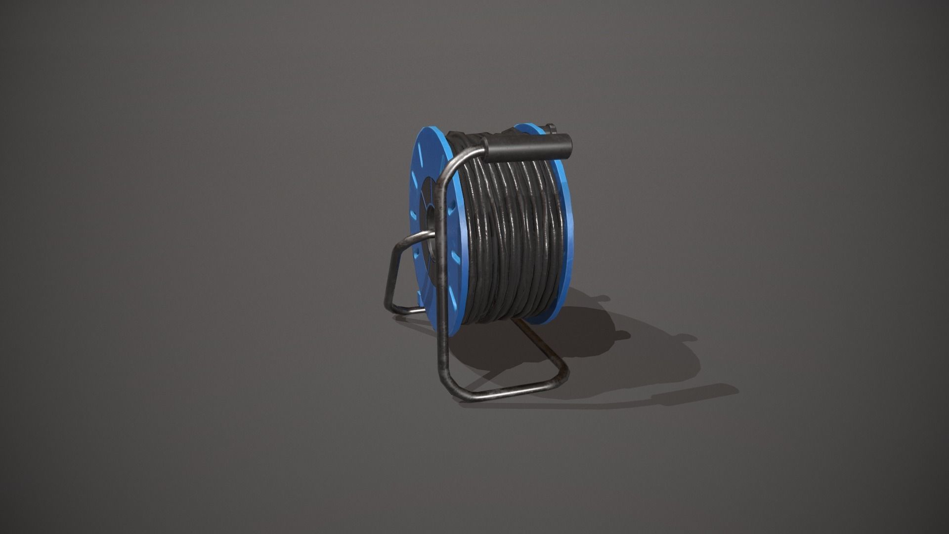 Black and Blue Extension Cable Low-poly 3D model_2