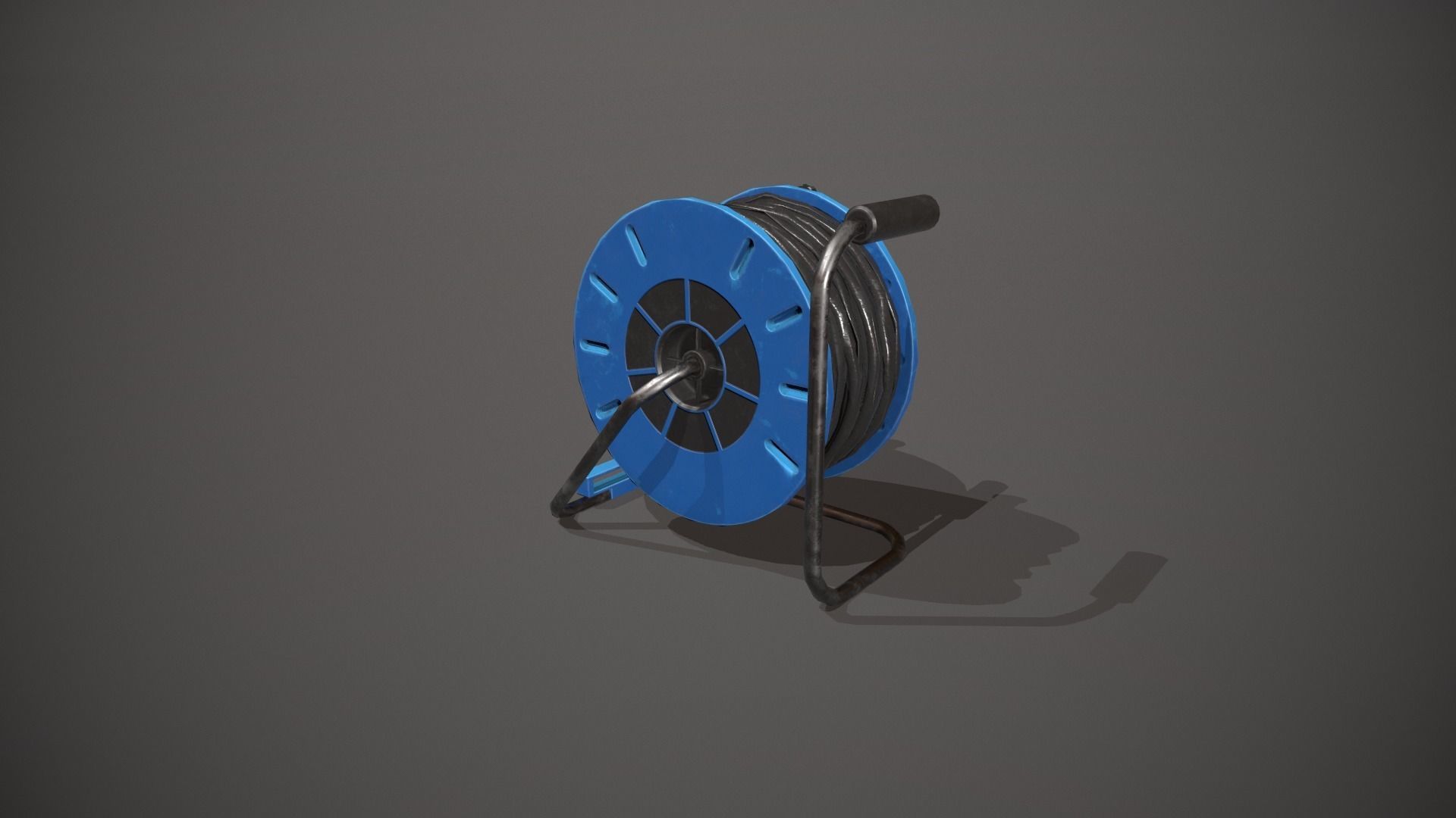 Black and Blue Extension Cable Low-poly 3D model_3