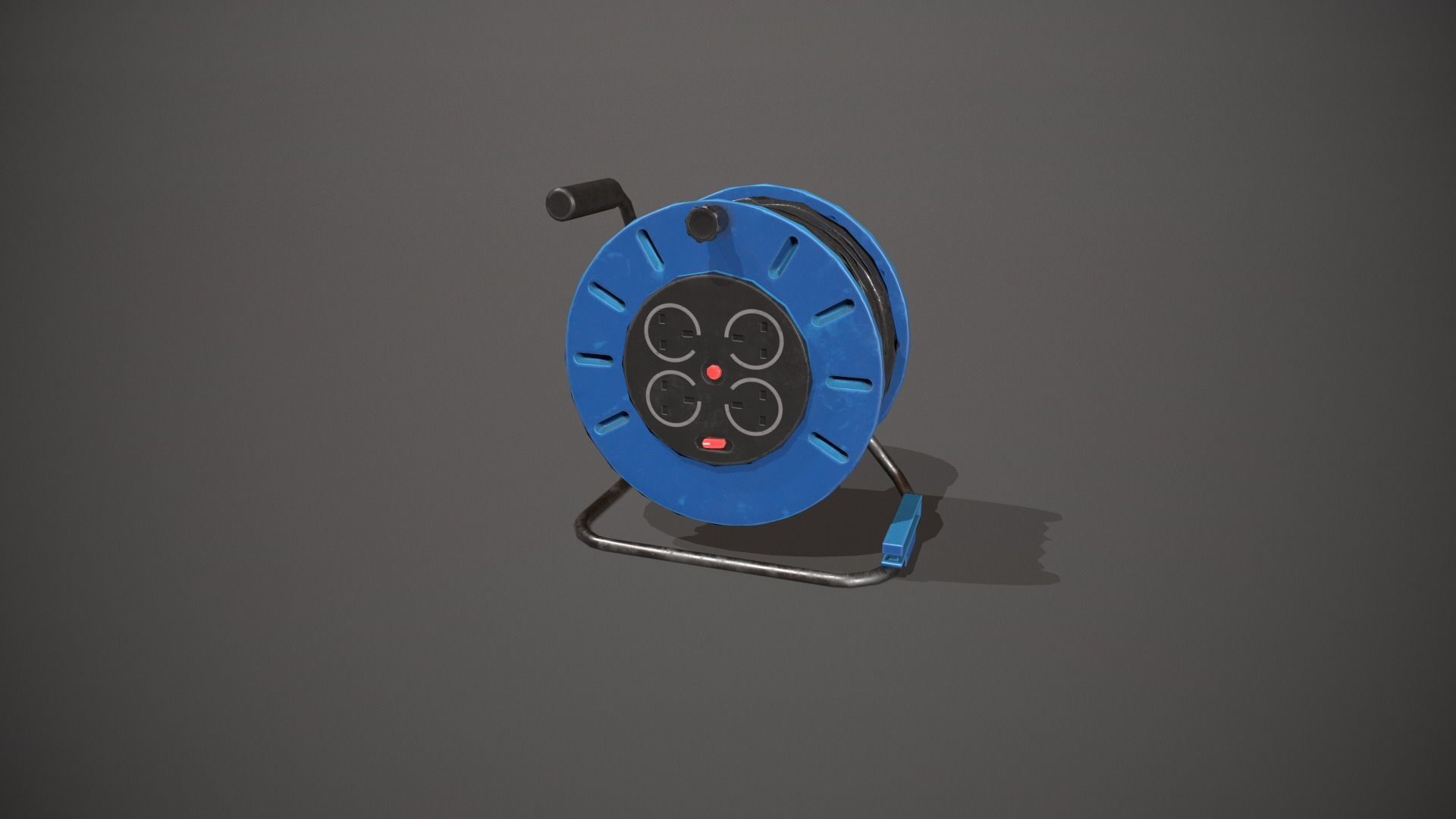 Black and Blue Extension Cable Low-poly 3D model_9