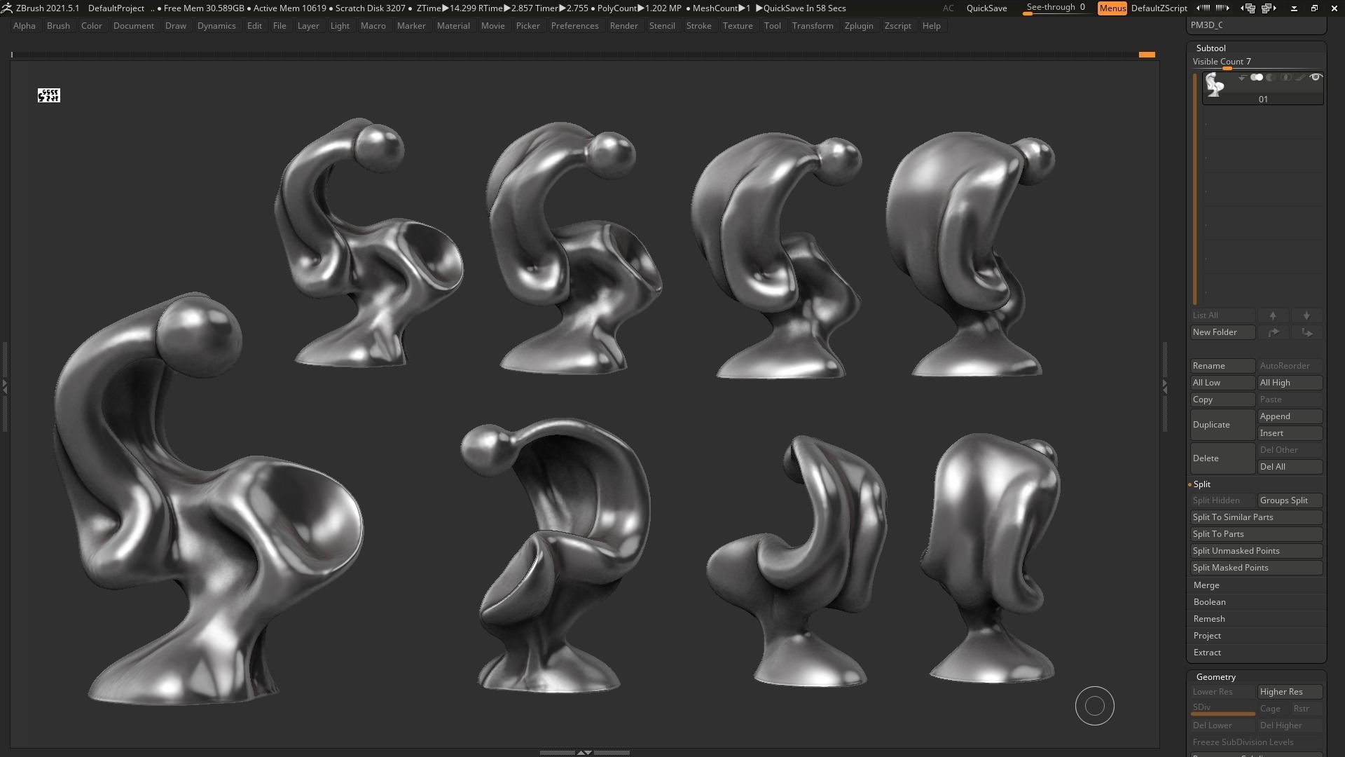 Modern Abstract Decorative sculpture 3d print model 67 3D print model_5