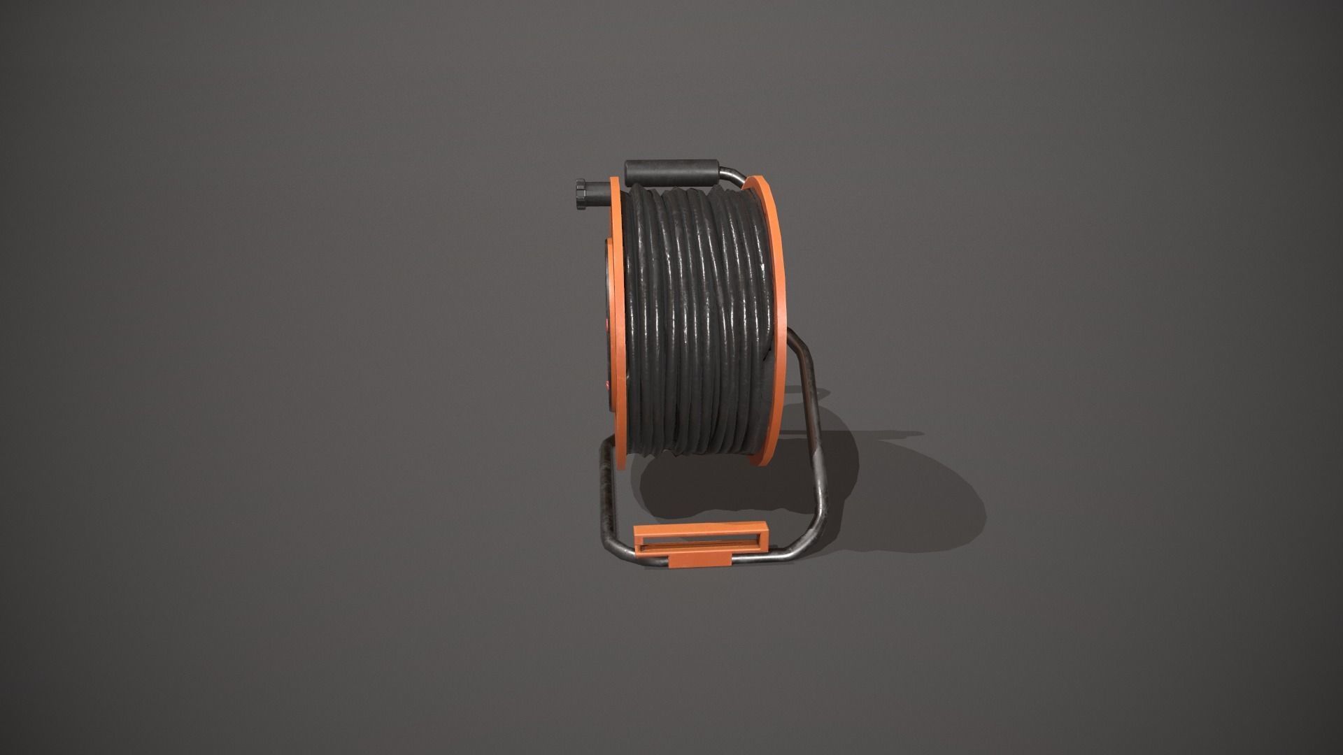 Black and Orange Extension Cable Low-poly 3D model_7