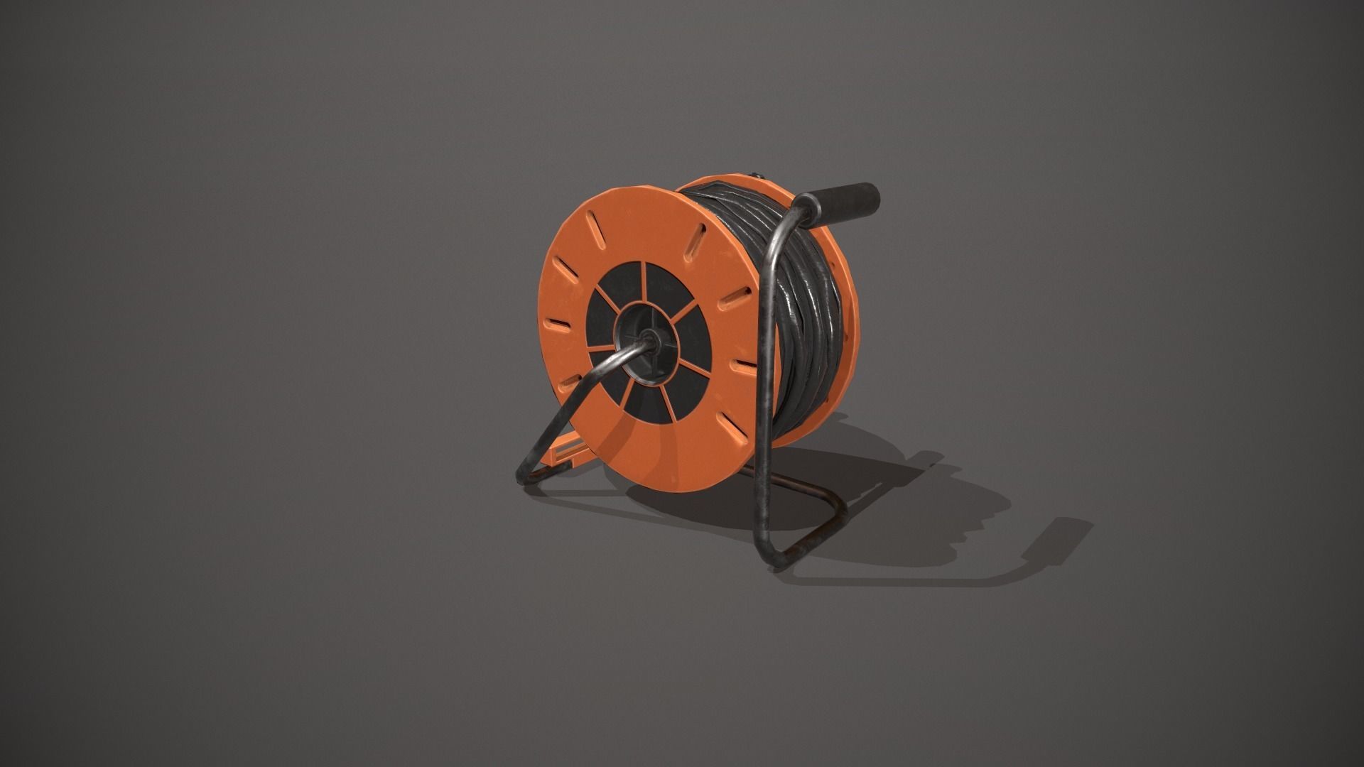Black and Orange Extension Cable Low-poly 3D model_3