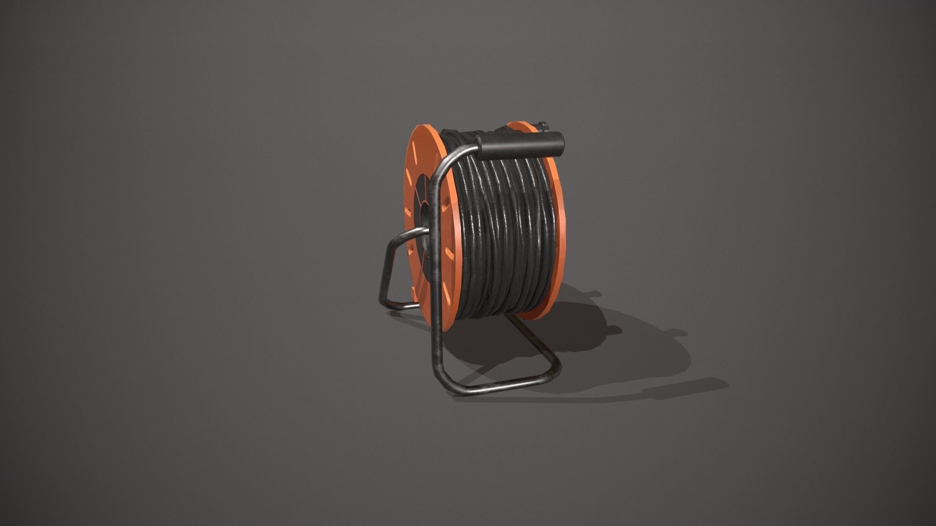 Black and Orange Extension Cable Low-poly 3D model_2