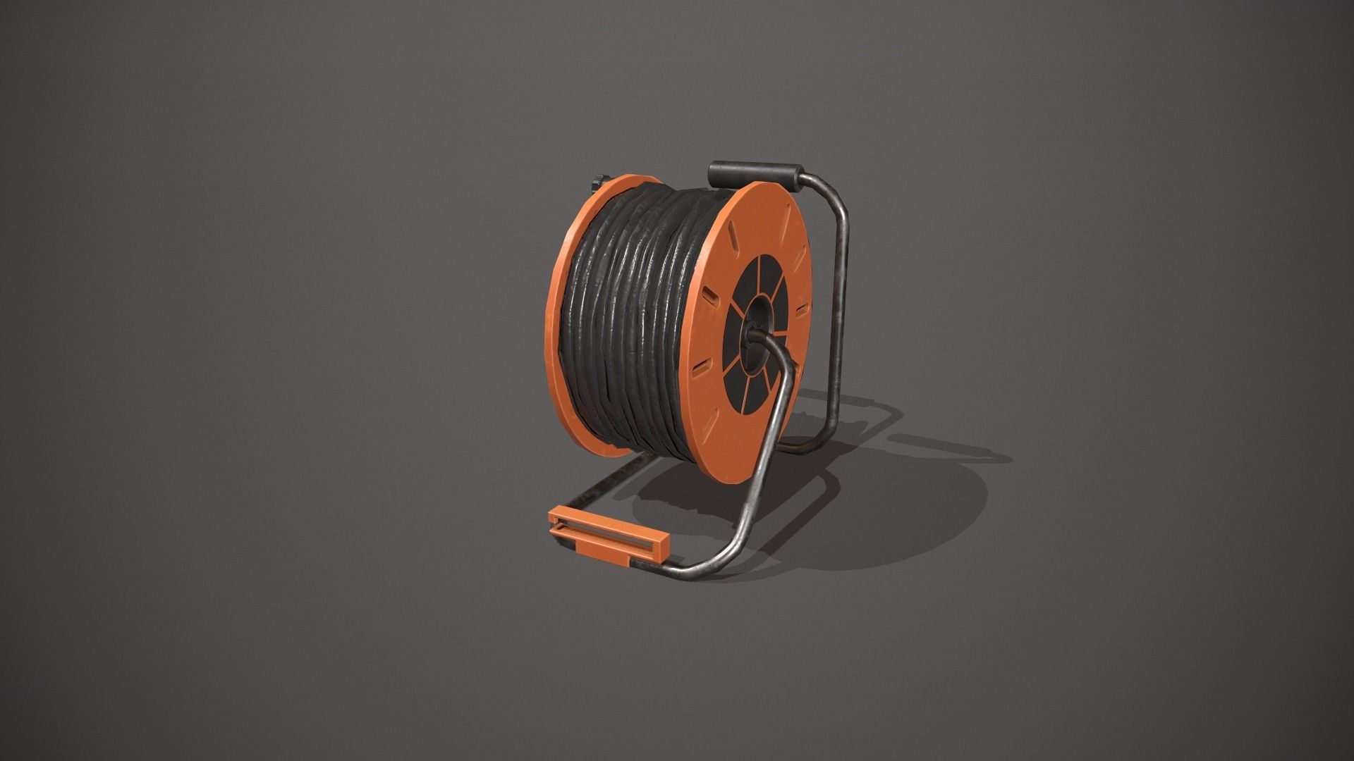 Black and Orange Extension Cable Low-poly 3D model_6