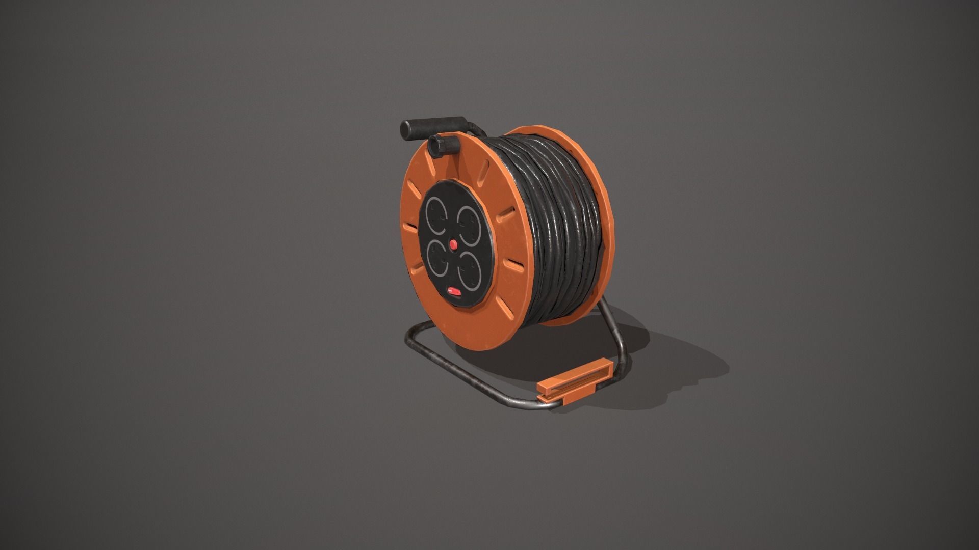Black and Orange Extension Cable Low-poly 3D model_8