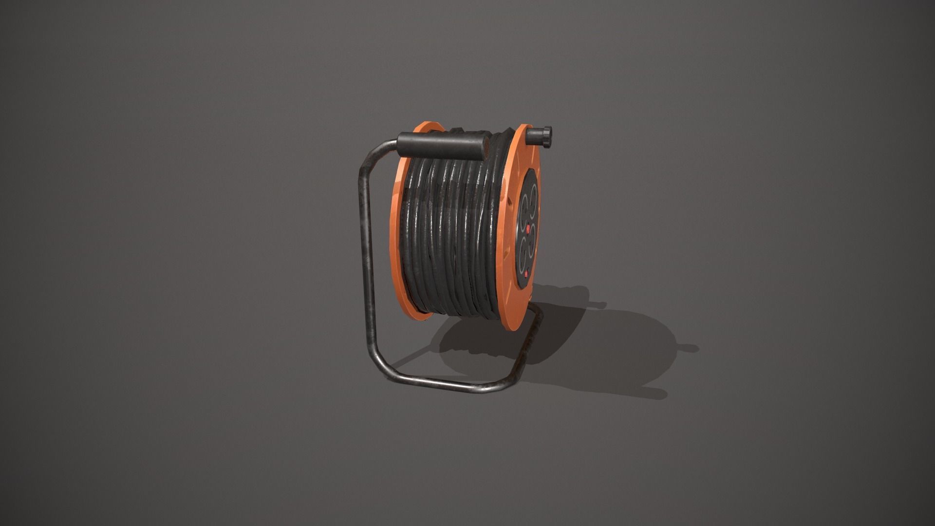 Black and Orange Extension Cable Low-poly 3D model_1