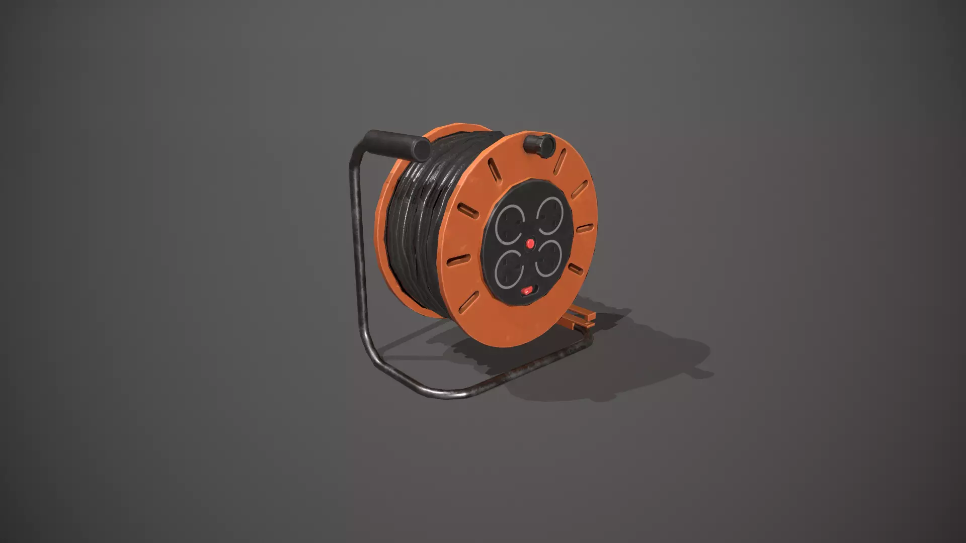 Black and Orange Extension Cable Low-poly 3D model_0