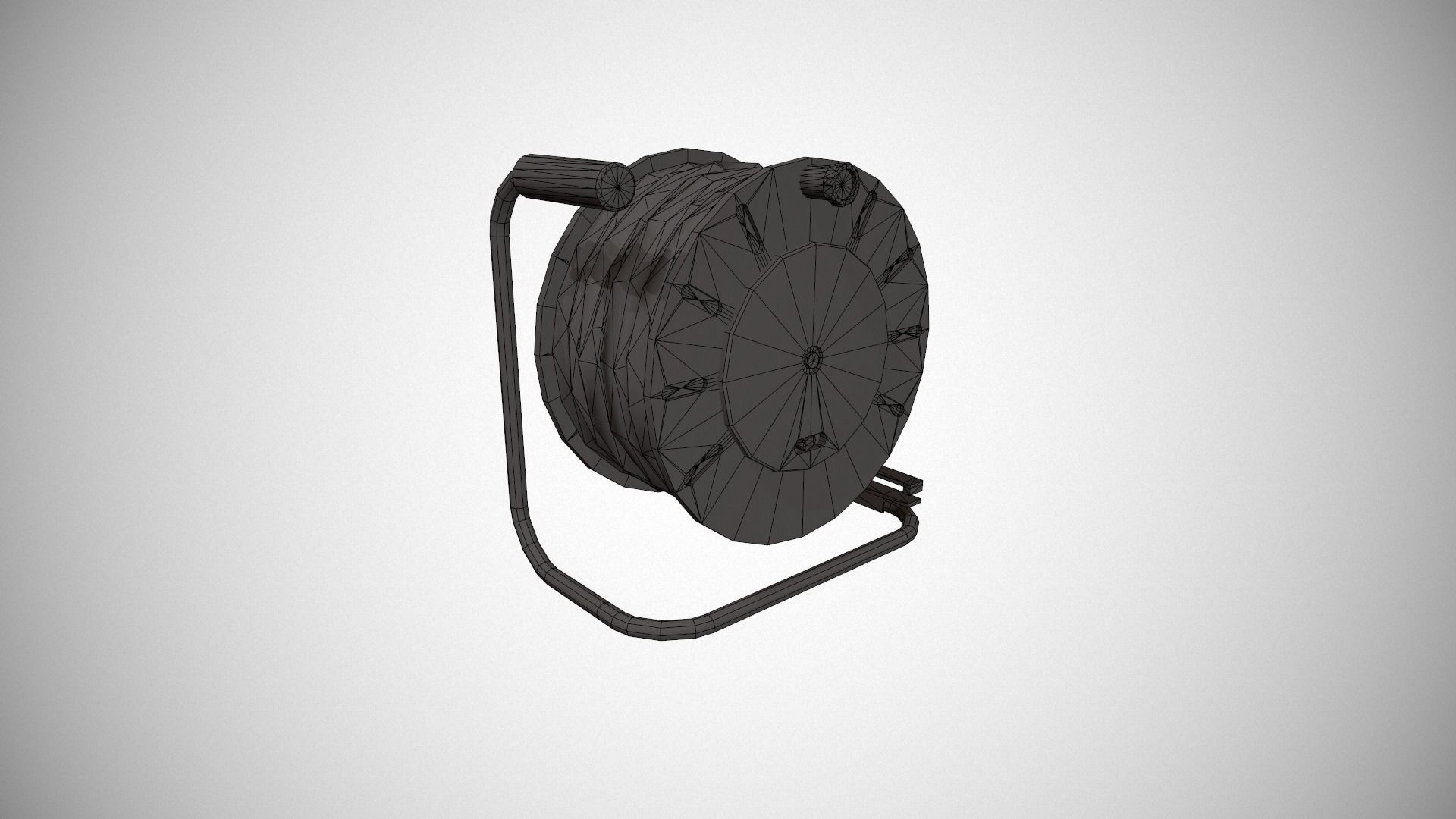Black and Orange Extension Cable Low-poly 3D model_12