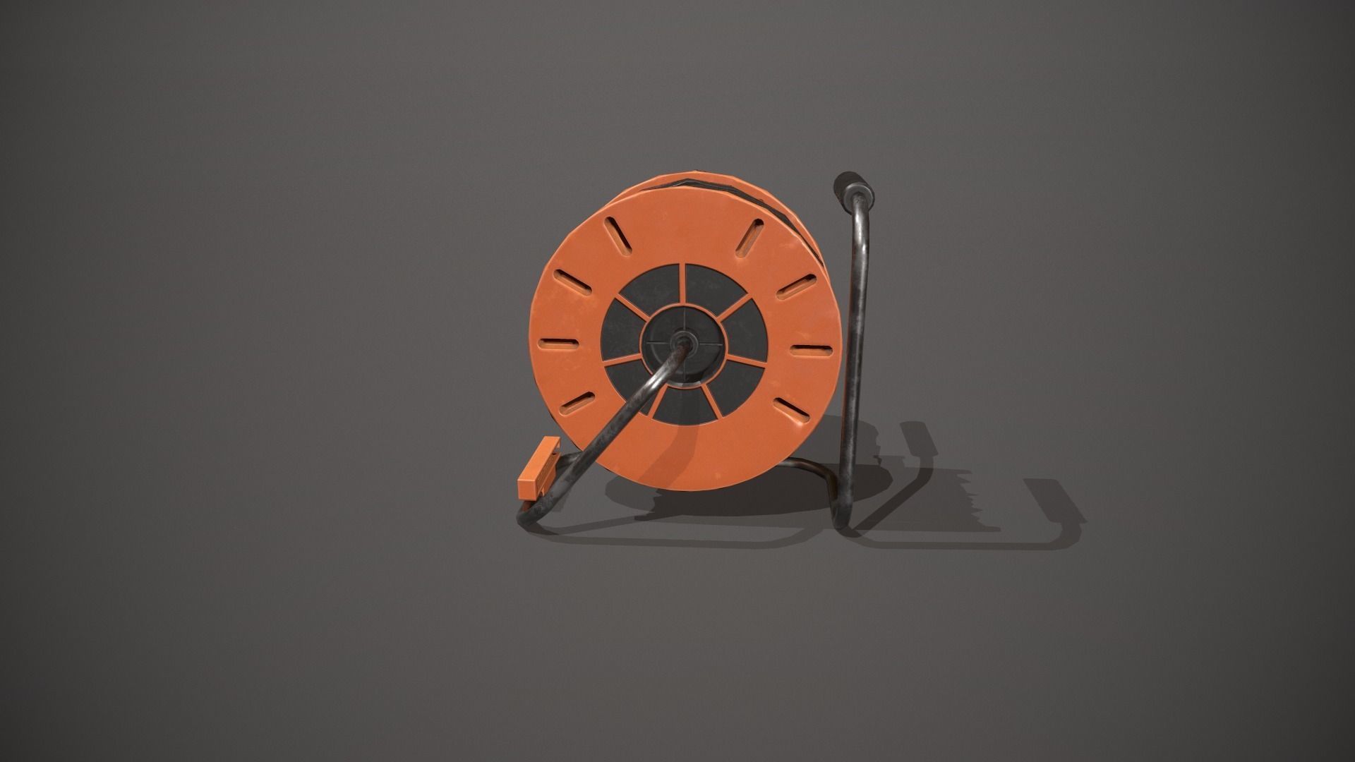 Black and Orange Extension Cable Low-poly 3D model_4