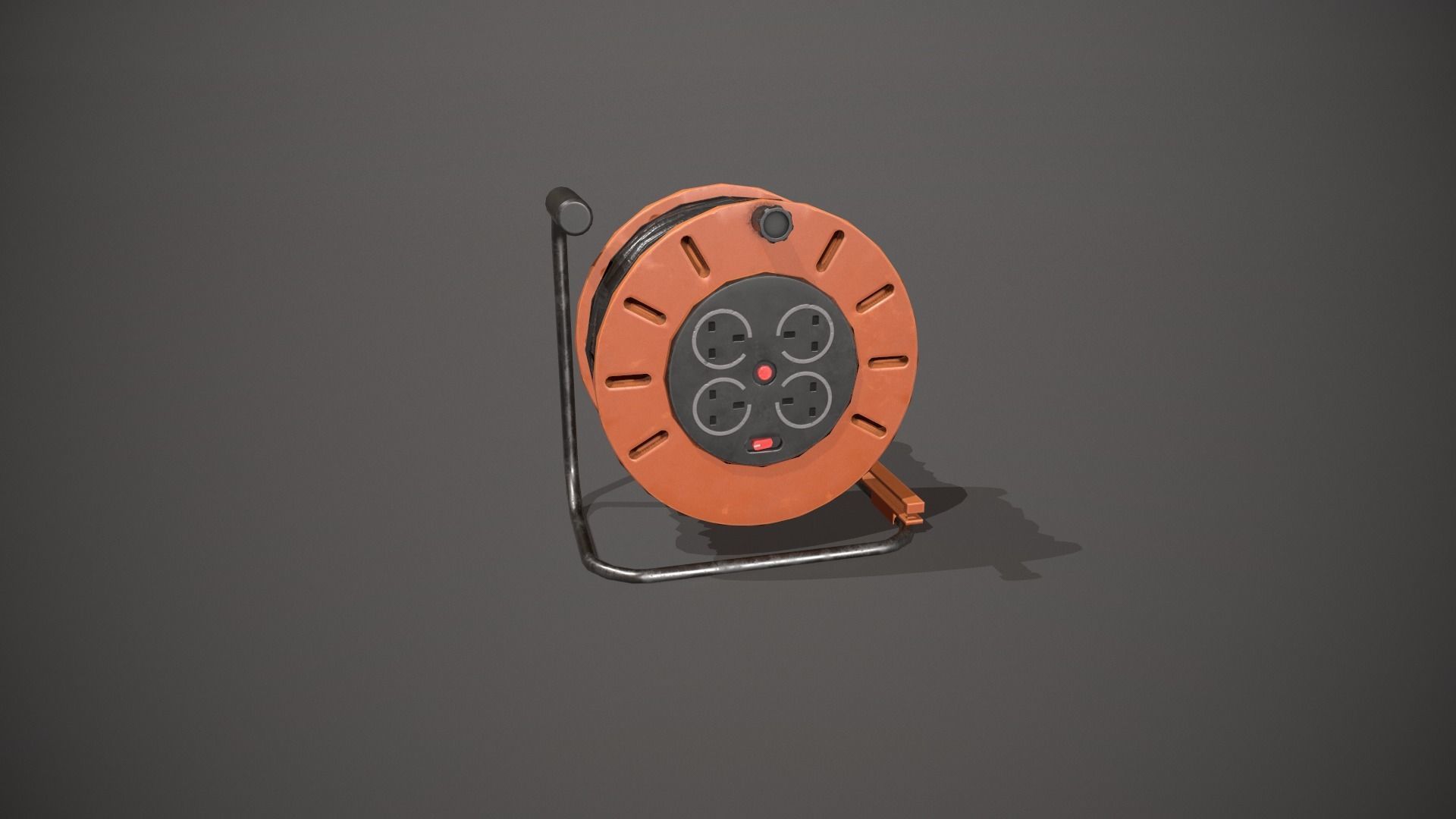 Black and Orange Extension Cable Low-poly 3D model_10
