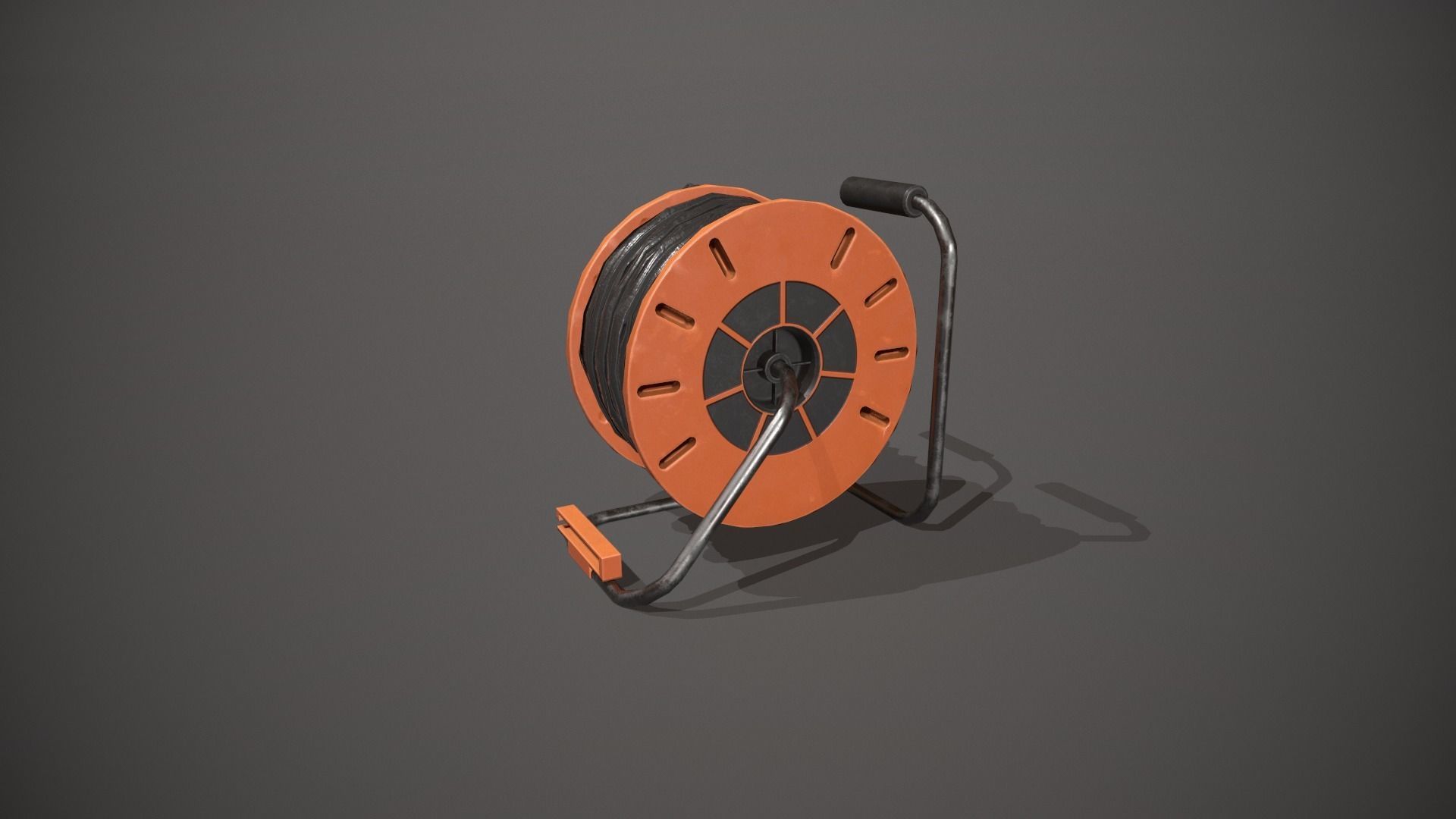 Black and Orange Extension Cable Low-poly 3D model_5