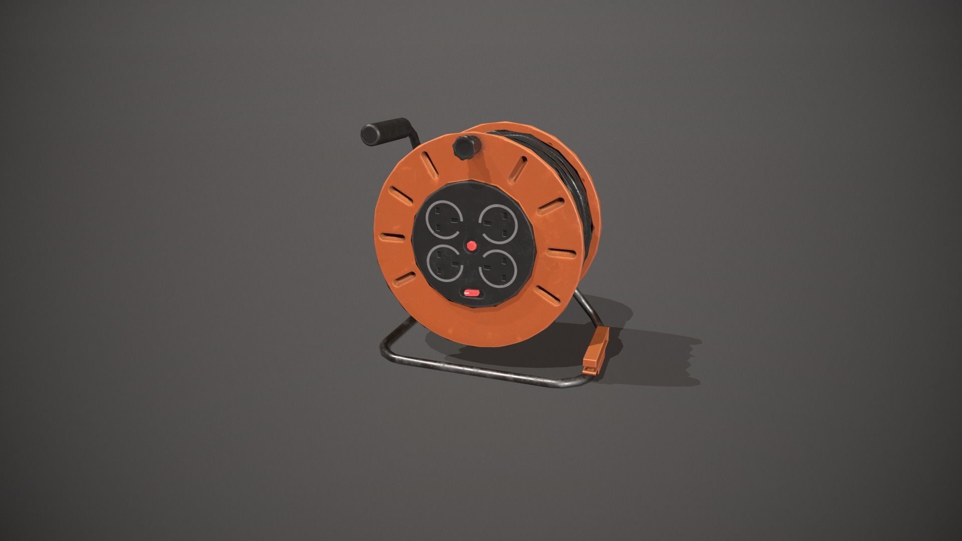 Black and Orange Extension Cable Low-poly 3D model_9