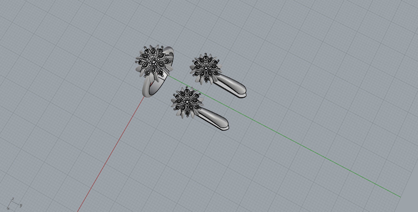 Ring and Earrings  3D print model_7