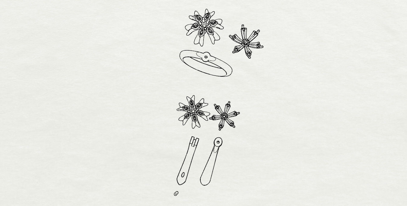 Ring and Earrings  3D print model_18