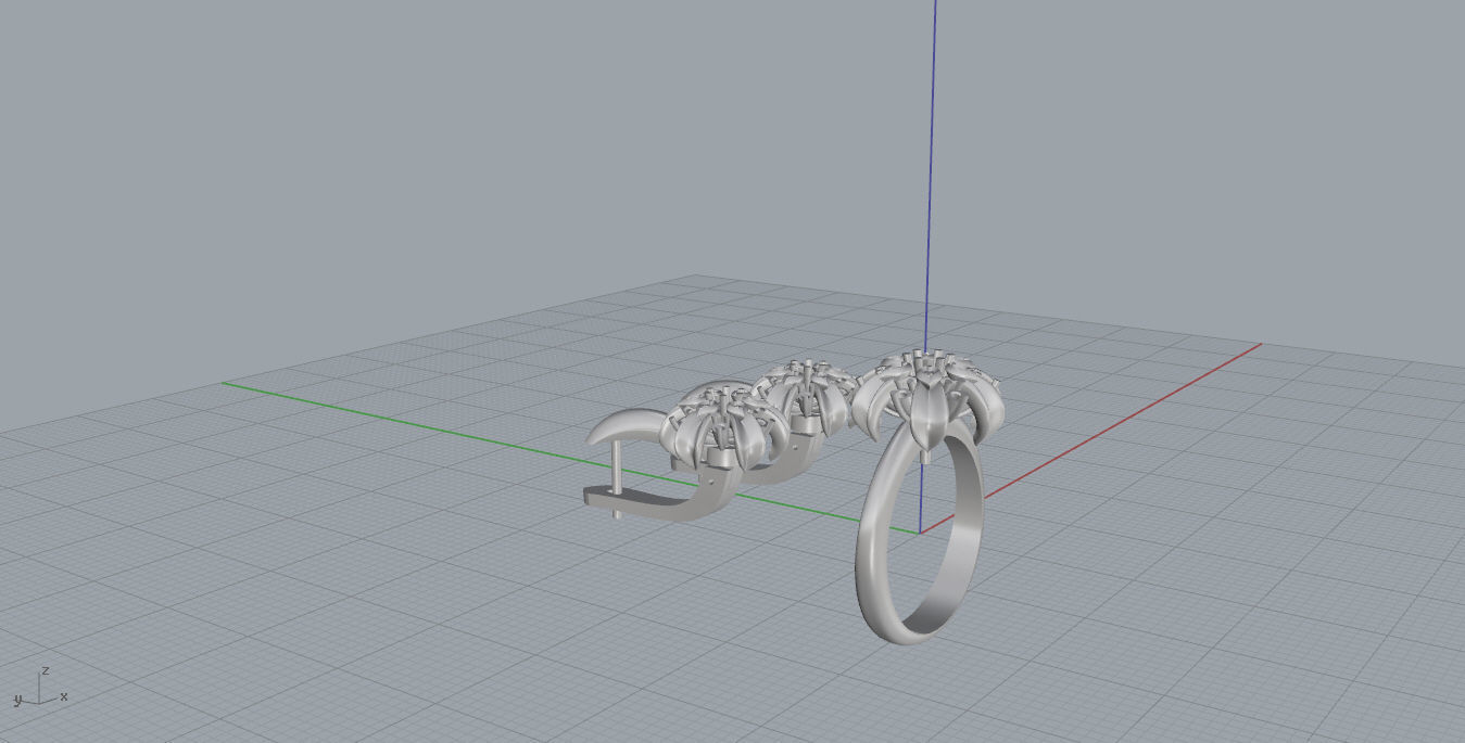 Ring and Earrings  3D print model_10