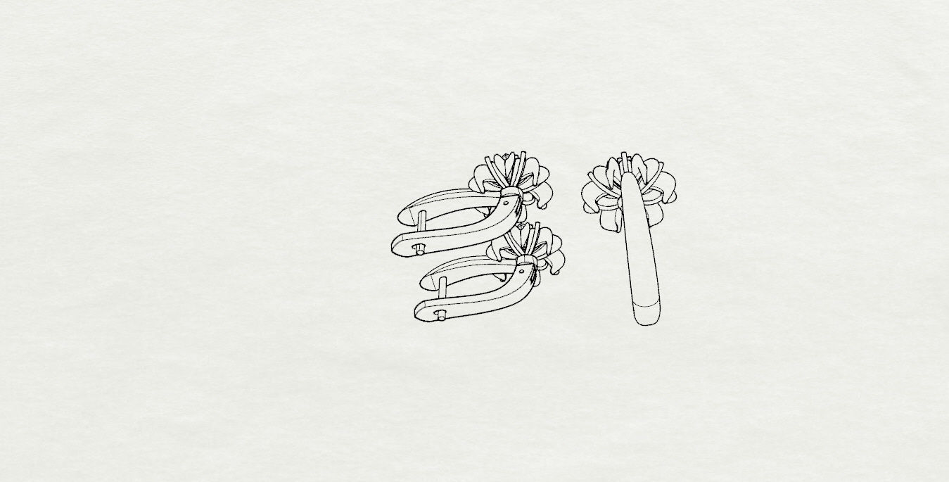 Ring and Earrings  3D print model_12