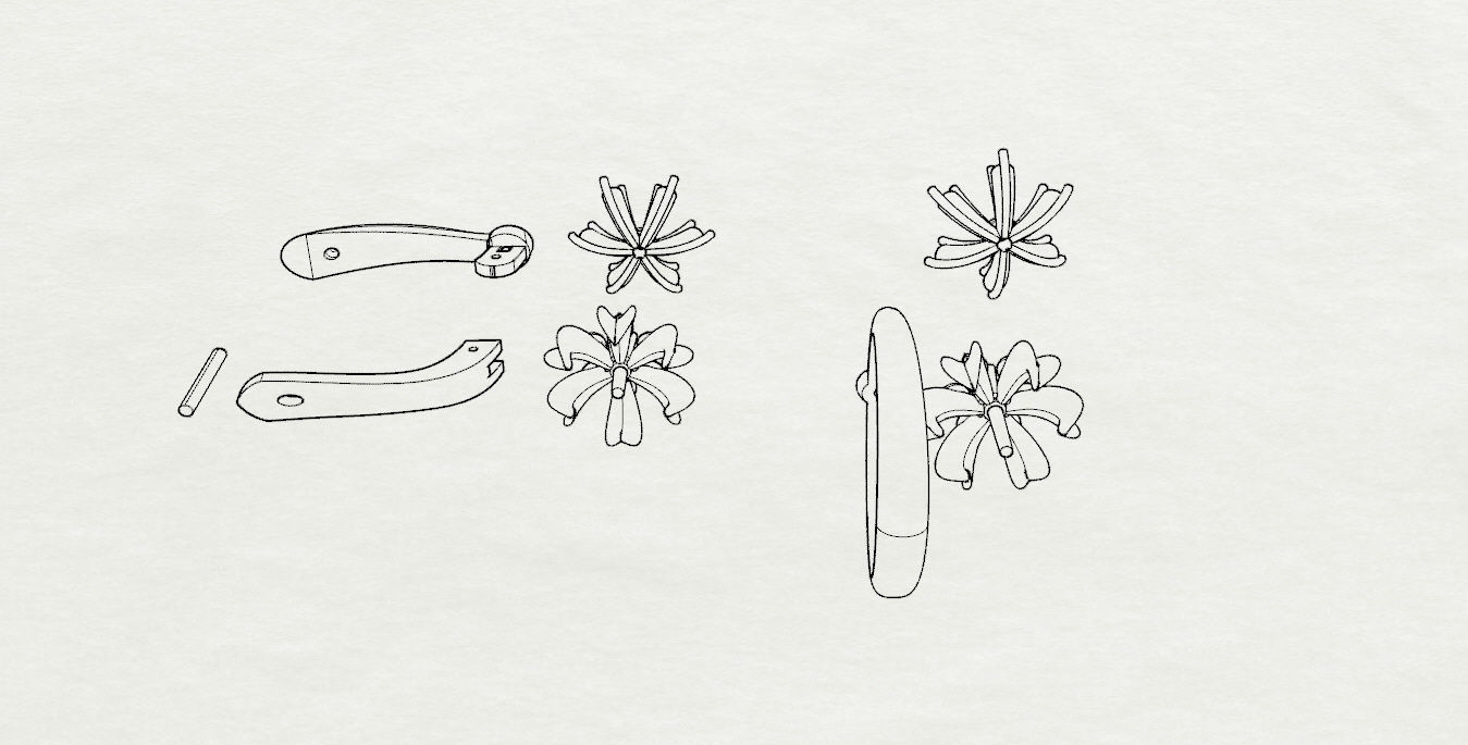 Ring and Earrings  3D print model_17