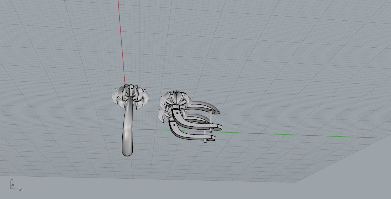 Ring and Earrings  3D print model_8