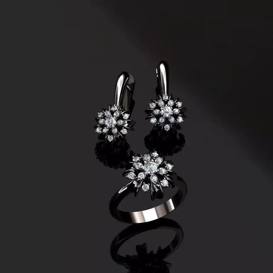 Ring and Earrings  3D print model_0