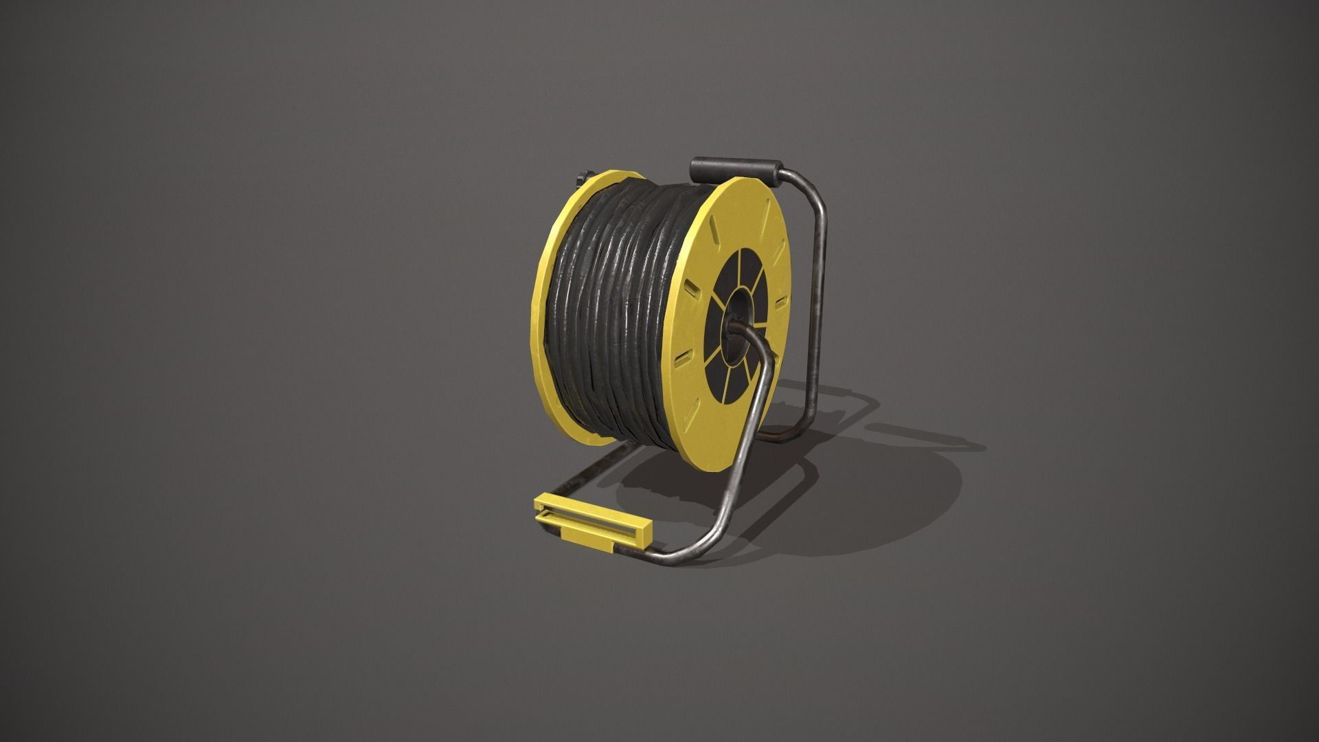 Black and Yellow Extension Cable Low-poly 3D model_6