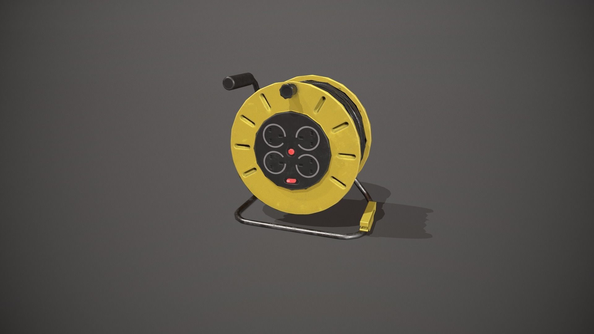 Black and Yellow Extension Cable Low-poly 3D model_9