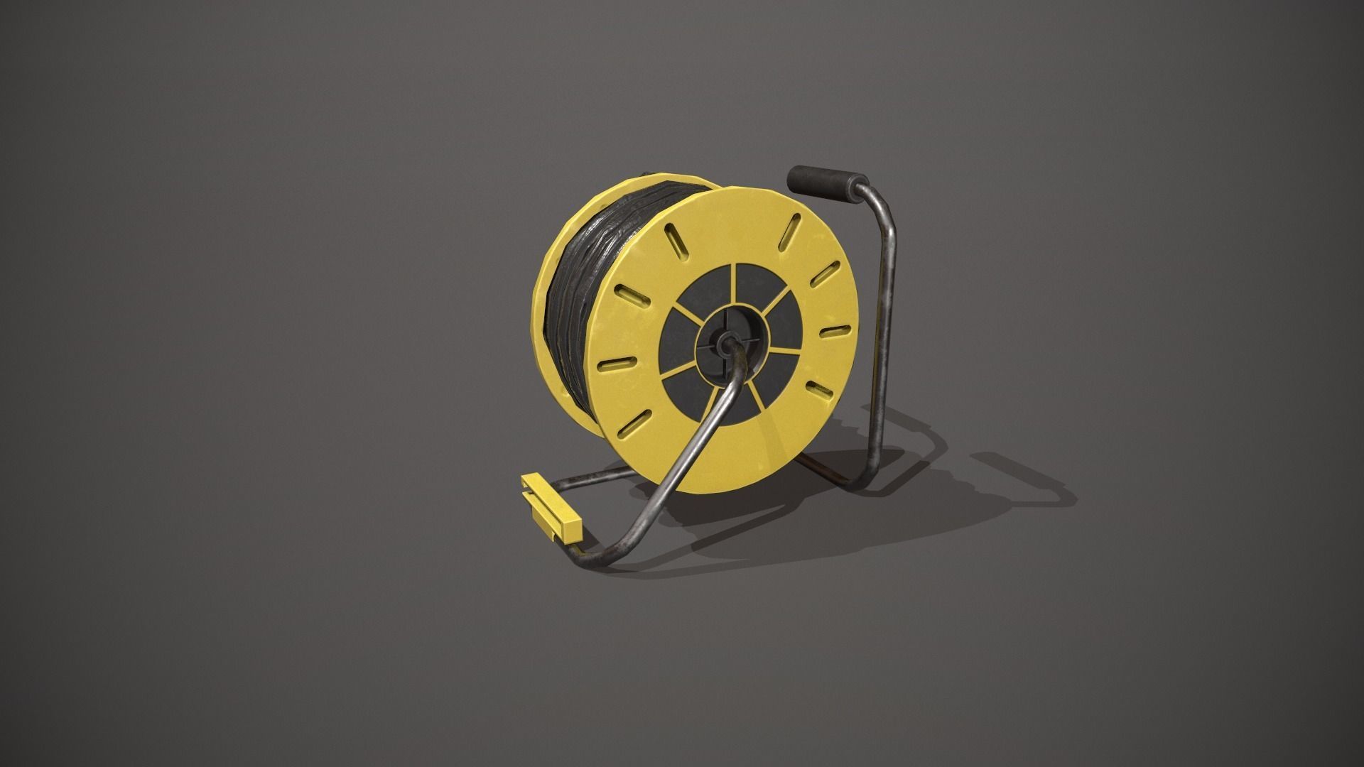 Black and Yellow Extension Cable Low-poly 3D model_5