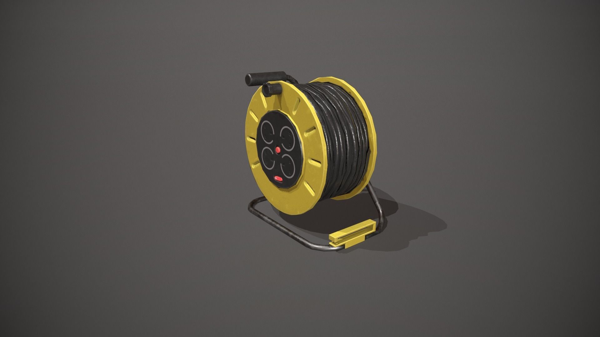 Black and Yellow Extension Cable Low-poly 3D model_8