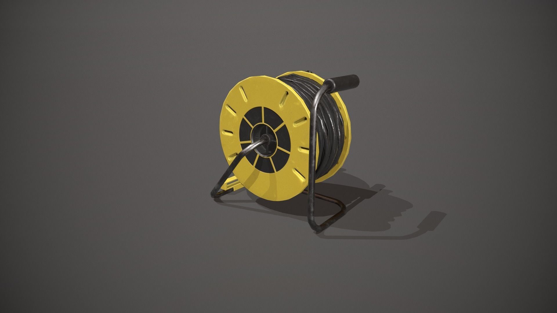 Black and Yellow Extension Cable Low-poly 3D model_3