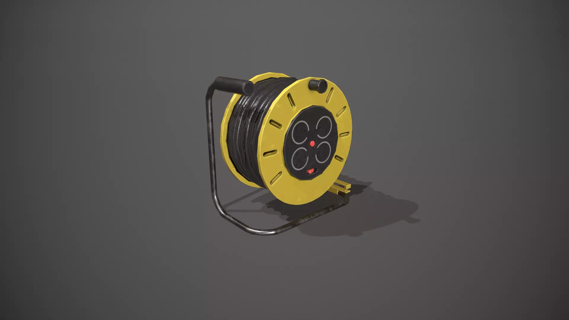Black and Yellow Extension Cable Low-poly 3D model_0