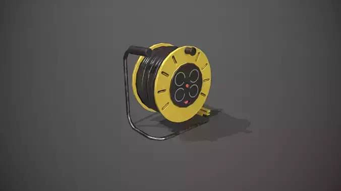 Black and Yellow Extension Cable Low-poly 3D model