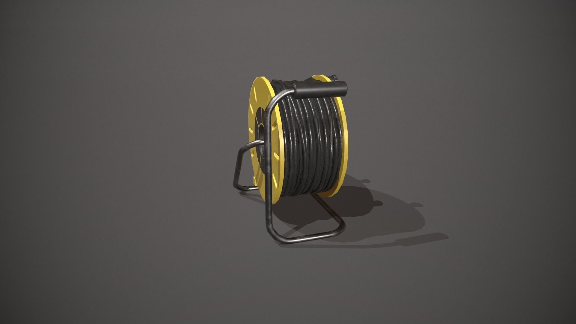 Black and Yellow Extension Cable Low-poly 3D model_2