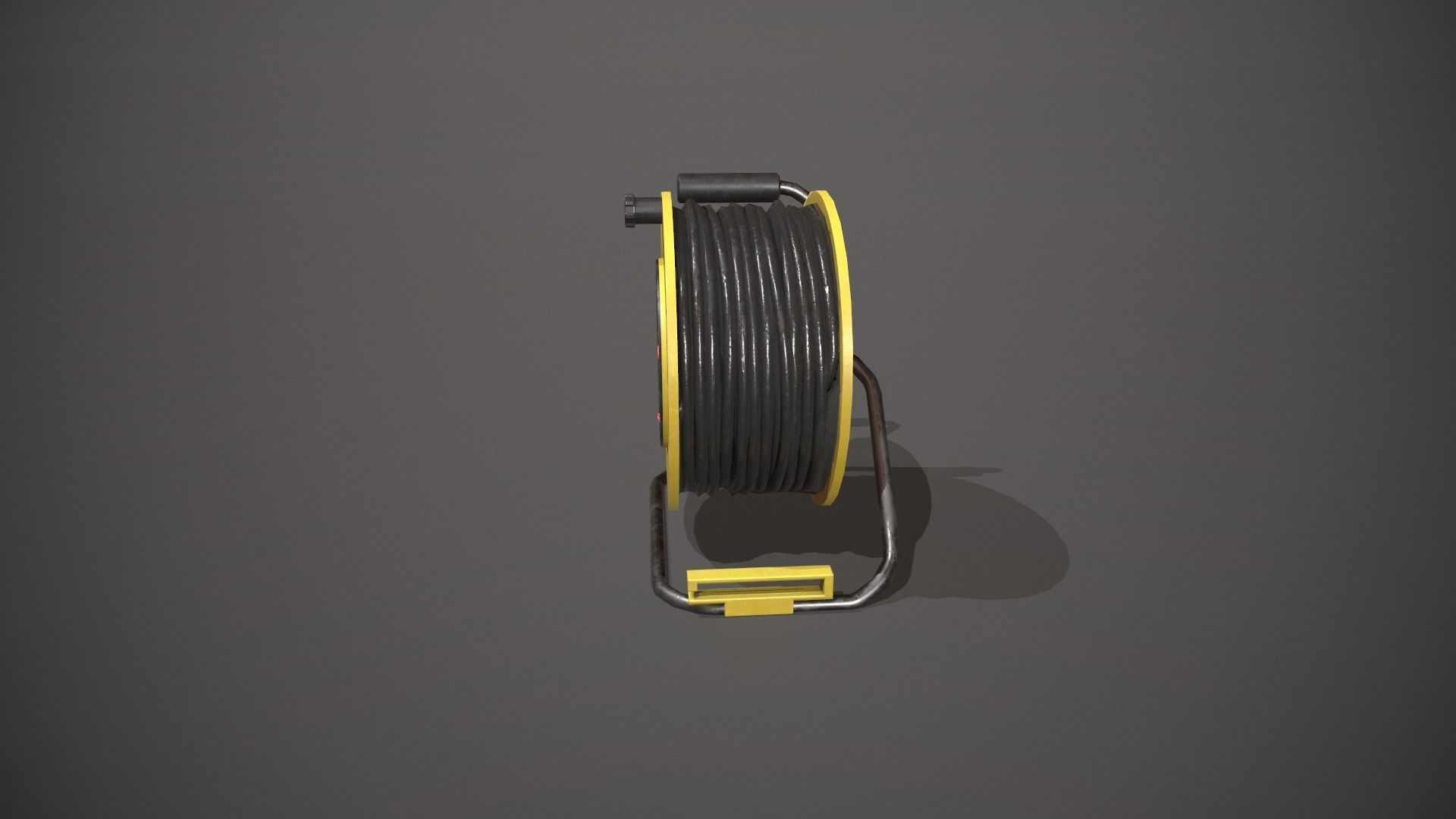 Black and Yellow Extension Cable Low-poly 3D model_7