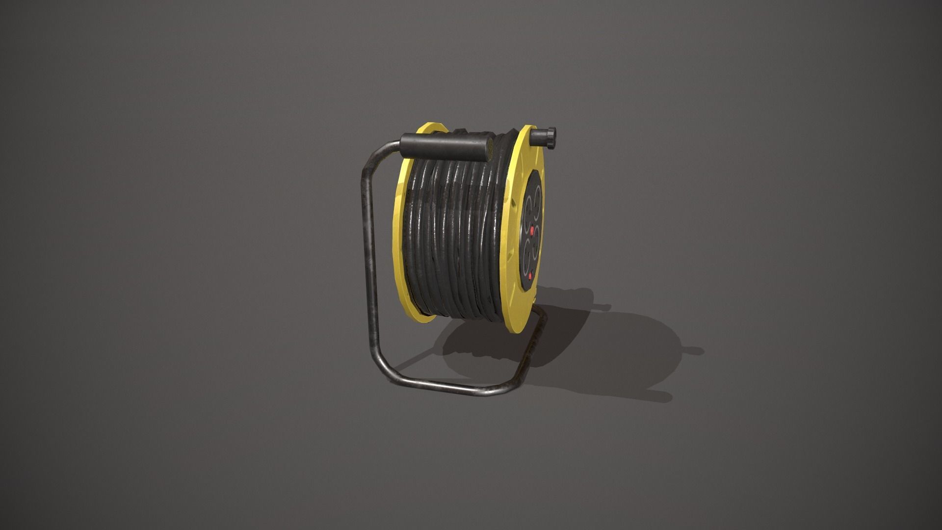 Black and Yellow Extension Cable Low-poly 3D model_1