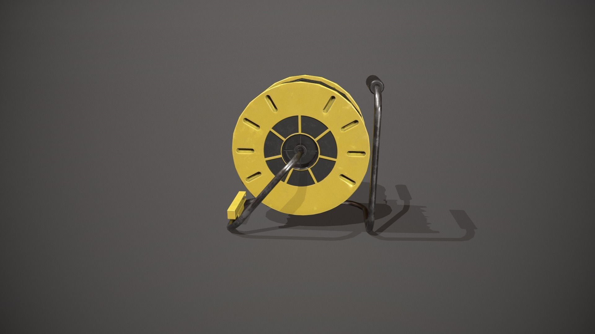 Black and Yellow Extension Cable Low-poly 3D model_4