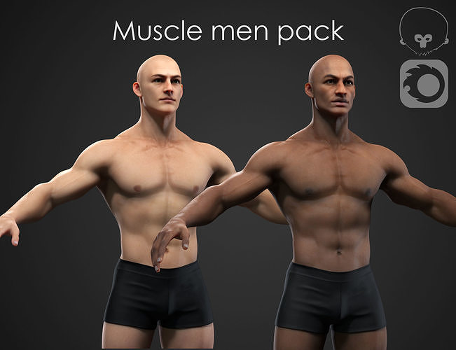 Muscle men pack 3D Model Collection