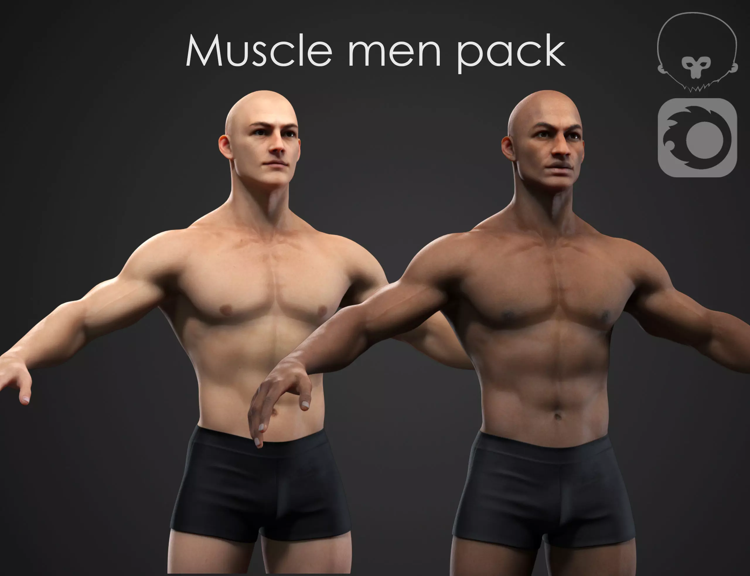 Muscle men pack 3D Model Collection_0