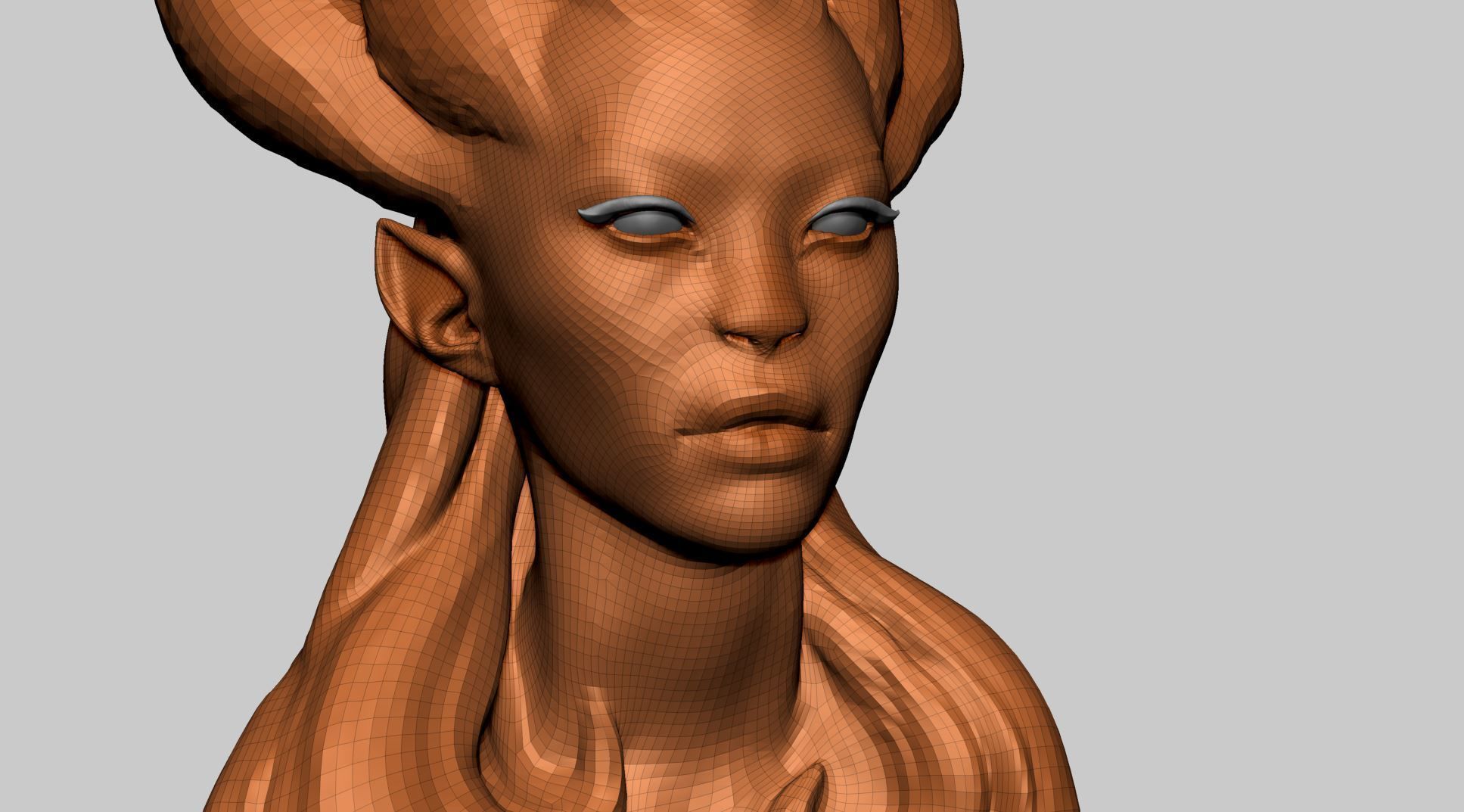 Fantasy Female Head v9 3D model_8