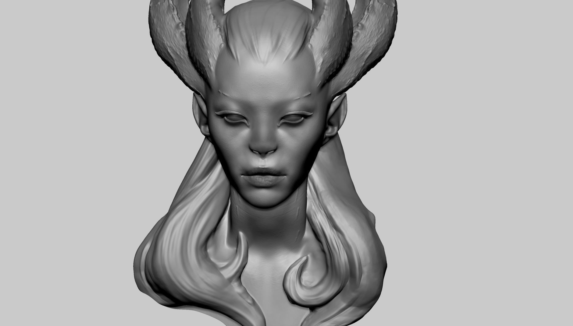 Fantasy Female Head v9 3D model_7